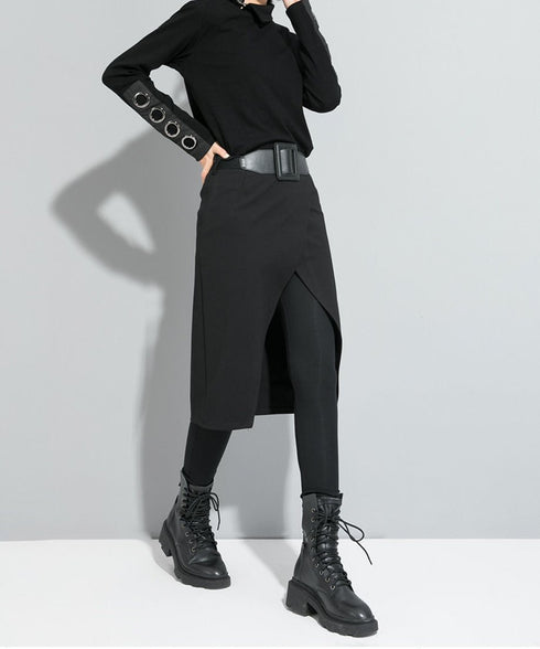 Asymmetric Wrap Skirted Leggings